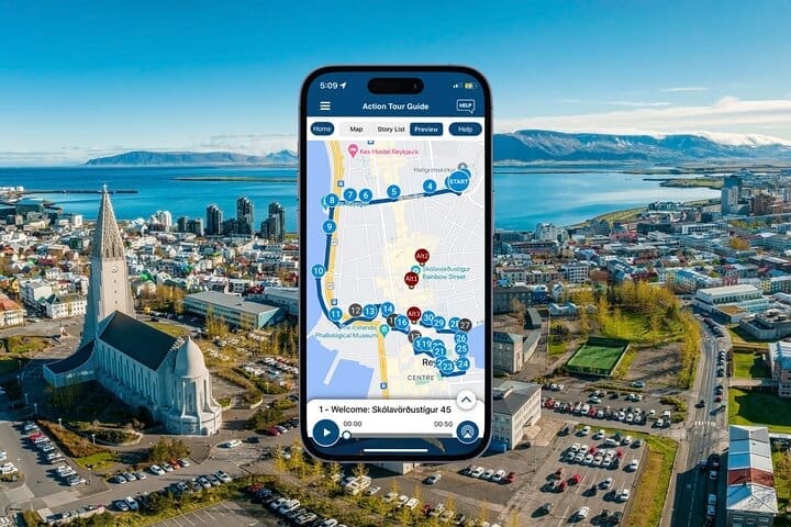 Recorrido autoguiado a pie con audioguía por Reykjavik, Islandia