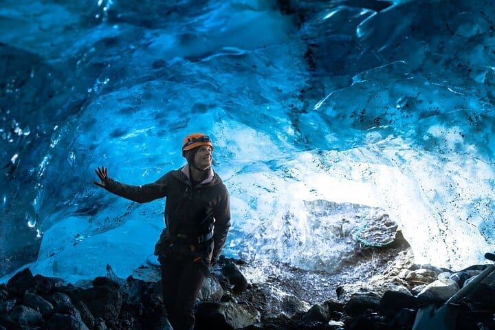 Cueva de hielo azul de Sólheimajökull y paseo por los glaciares