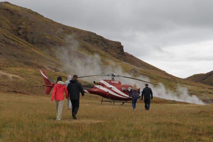 Tour en helicóptero por el valle geotérmico con aterrizaje desde Reikiavik